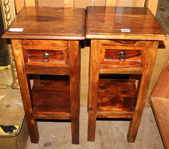 Pair teak bedside tables